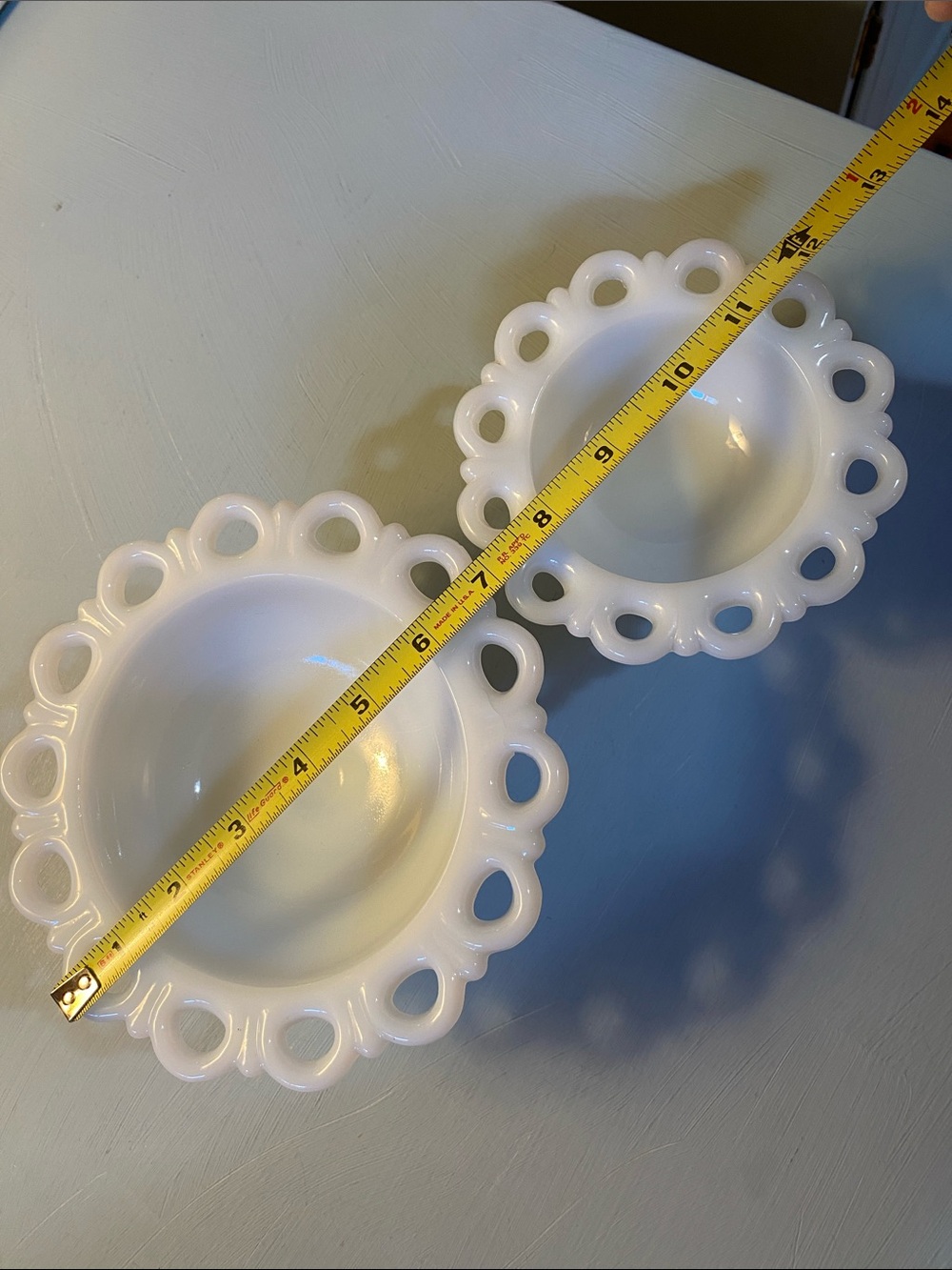 Vintage Milk Glass Lace Edge Compotes - Picture 4 of 6